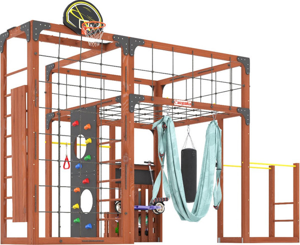 Игровой комплекс Савушка Куб–2 с гамаком для йоги / С-КУБ-02-МХГ-ГМК- фото