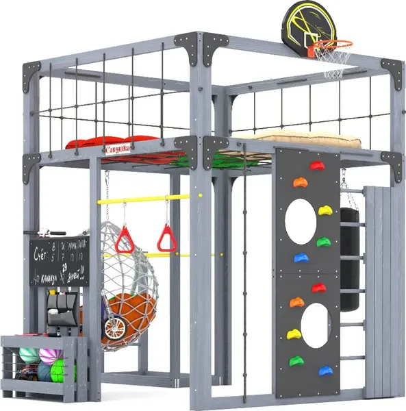 Игровой комплекс Савушка Куб–1 с подушками и качелями Кокон / С-КУБ-01-С-ПДШ-ККН- фото3