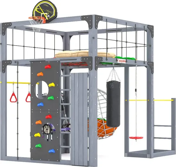 Игровой комплекс Савушка Куб–1 с подушками и качелями Кокон / С-КУБ-01-С-ПДШ-ККН- фото4