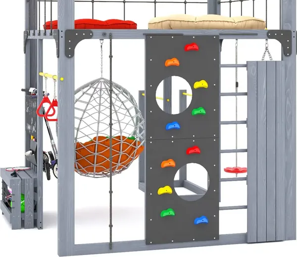 Игровой комплекс Савушка Куб–1 с подушками и качелями Кокон / С-КУБ-01-С-ПДШ-ККН- фото6