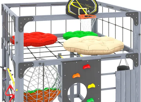 Игровой комплекс Савушка Куб–1 с подушками и качелями Кокон / С-КУБ-01-С-ПДШ-ККН- фото7