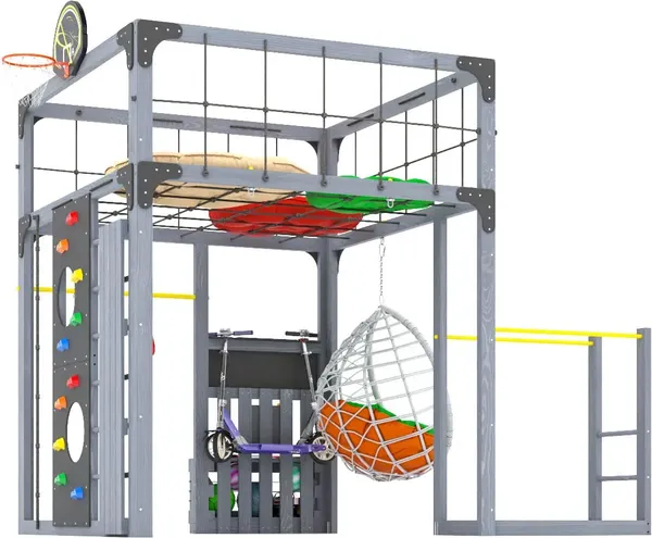 Игровой комплекс Савушка Куб–1 с подушками и качелями Кокон / С-КУБ-01-С-ПДШ-ККН- фото9