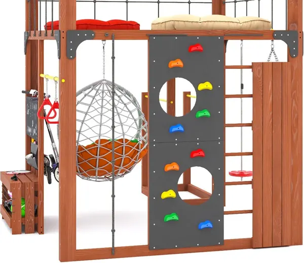 Игровой комплекс Савушка Куб–1 с подушками и качелями Кокон / С-КУБ-01-МХГ-ПДШ-ККН- фото7