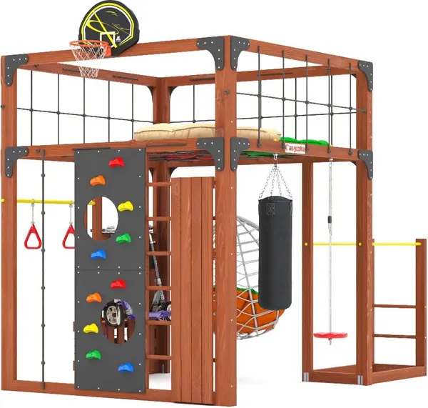 Игровой комплекс Савушка Куб–1 с подушками и качелями Кокон / С-КУБ-01-МХГ-ПДШ-ККН- фото8