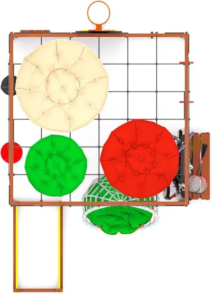 Игровой комплекс Савушка Куб–1 с подушками и качелями Кокон / С-КУБ-01-МХГ-ПДШ-ККН- фото9