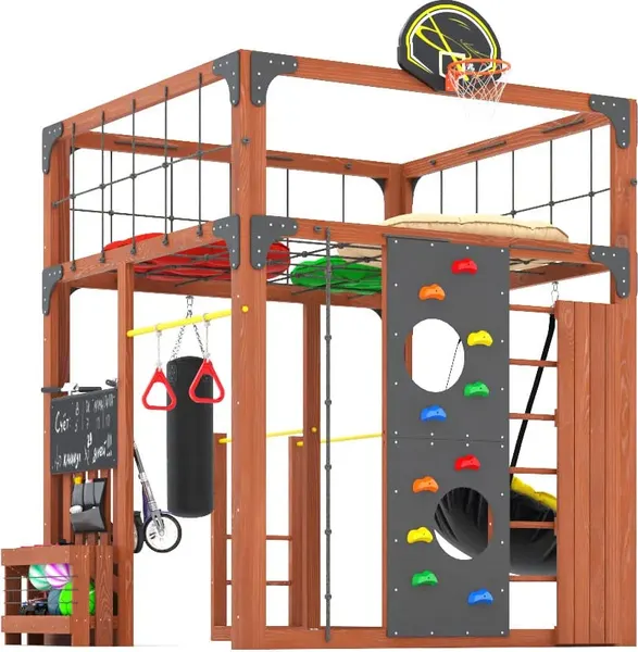 Игровой комплекс Савушка Куб–1 с подушками / С-КУБ-01-МХГ-ПДШ- фото