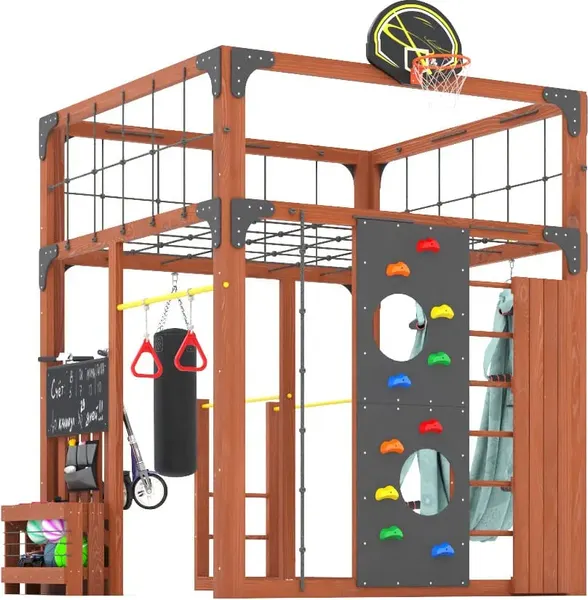 Игровой комплекс Савушка Куб–1 с гамаком для йоги / С-КУБ-01-МХГ-ГМК- фото2