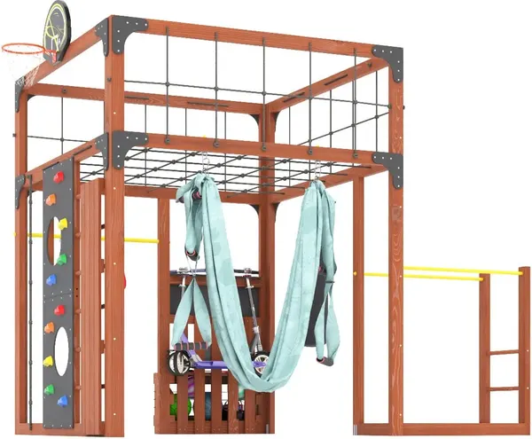 Игровой комплекс Савушка Куб–1 с гамаком для йоги / С-КУБ-01-МХГ-ГМК- фото3