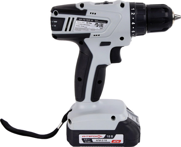 Аккумуляторная дрель-шуруповерт Интерскол ДА-10/18ЭР- фото3