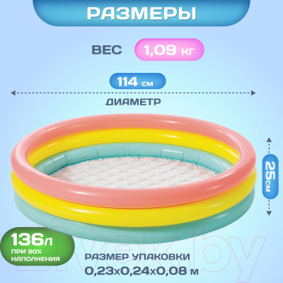 Надувной бассейн Intex Радуга / 57412NP- фото5