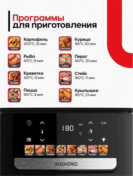 Аэрогриль YOSHIRO YAF-F6512- фото5