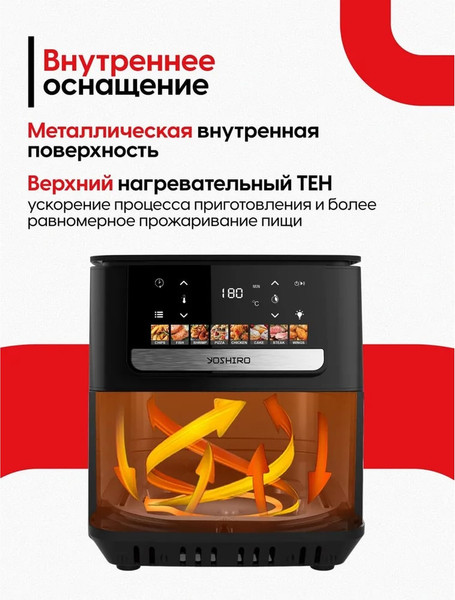Аэрогриль YOSHIRO YAF-F6512- фото8