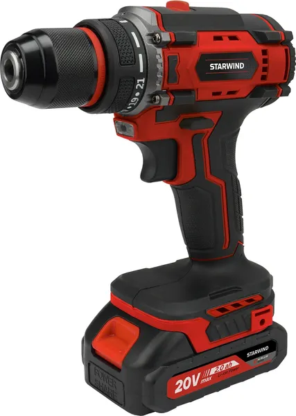 Аккумуляторная дрель-шуруповерт StarWind CD20-2.0/2.0S1- фото