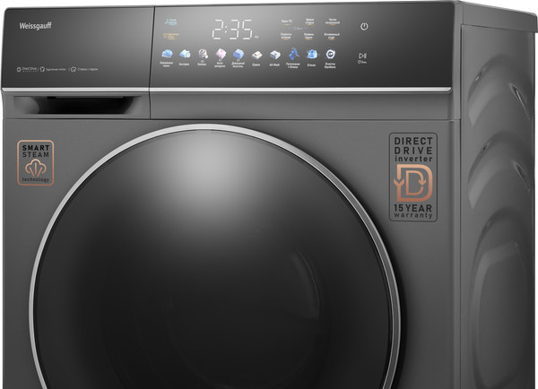Стирально-сушильная машина Weissgauff WMD 62210 Direct Drive Touch Inverter Steam Grey- фото6