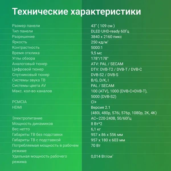 Телевизор Digma 43