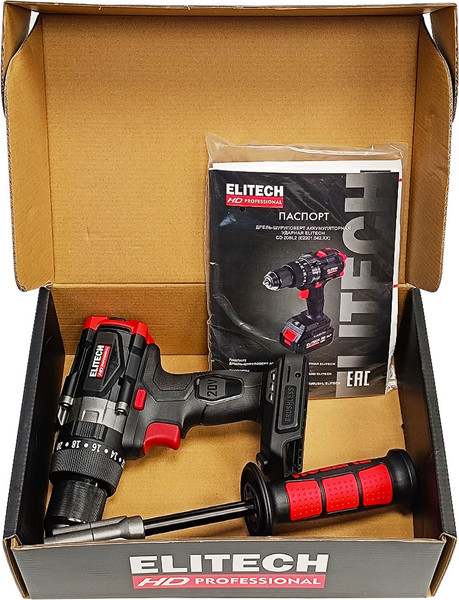Аккумуляторная дрель-шуруповерт Elitech CD 20BL2 / 205726- фото9