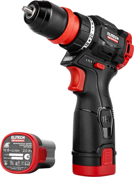 Аккумуляторная дрель-шуруповерт Elitech CD 16UL2 / 214225- фото