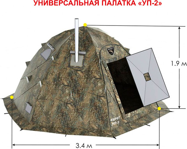 Палатка Берег УП-2 прут 10мм- фото3