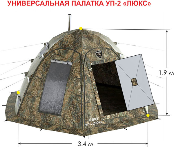 Палатка Берег УП-2 Люкс прут 10мм- фото3