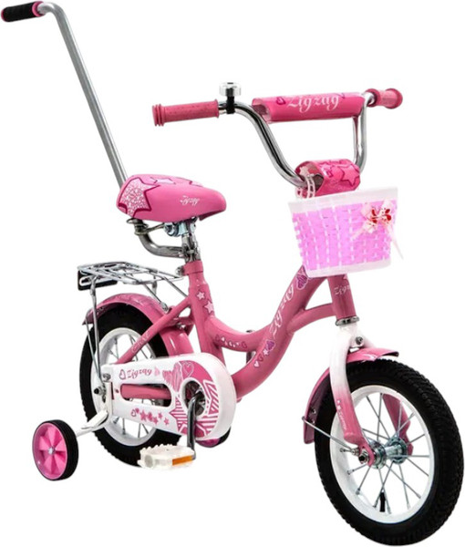 Детский велосипед с ручкой ZigZag Girl 12 / ZG-1224- фото