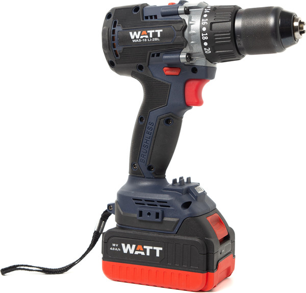 Аккумуляторная дрель-шуруповерт Watt WAS-18 Li-2BL- фото4