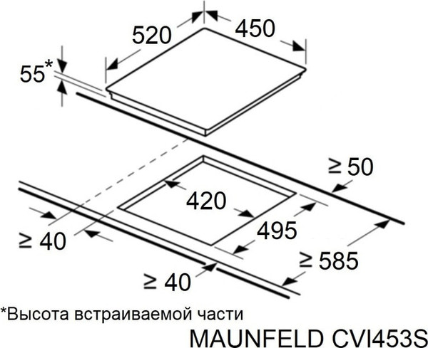 Индукционная варочная панель Maunfeld CVI453SBWH Inverter- фото9