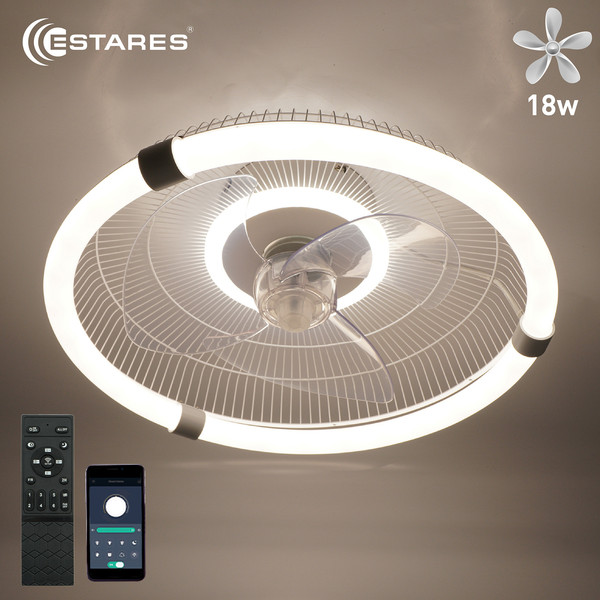 Вентилятор Estares Smarthome FN-LM Vibe 60W+18W R-APP-450x145-WHITE/WHITE-220-IP20- фото3