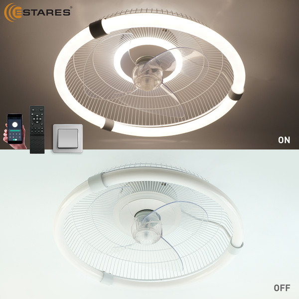 Вентилятор Estares Smarthome FN-LM Vibe 60W+18W R-APP-450x145-WHITE/WHITE-220-IP20- фото4