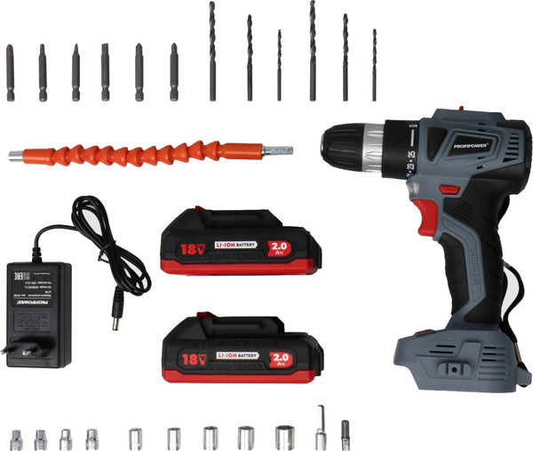 Аккумуляторная дрель-шуруповерт Profipower MKBL-18BT / E0147- фото4