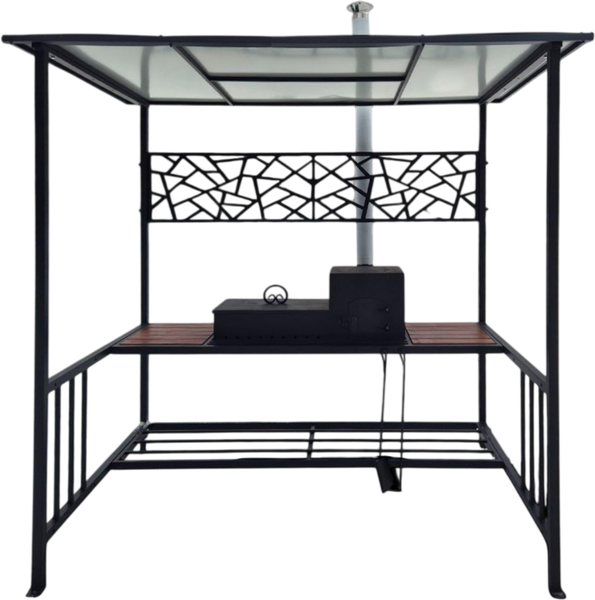 Мангал-беседка СтальСнабДизайн Grill Box с навесом и печью- фото