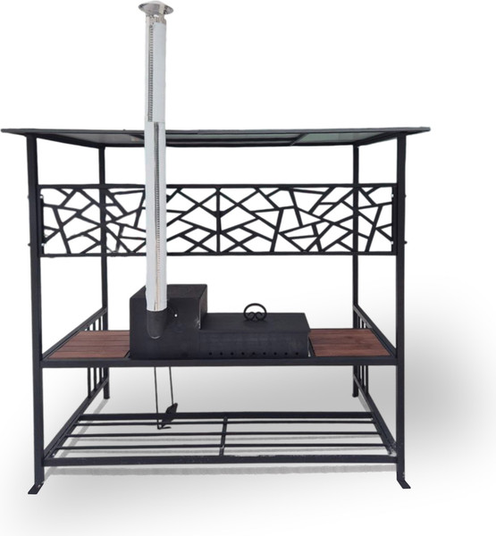 Мангал-беседка СтальСнабДизайн Grill Box с навесом и печью- фото4