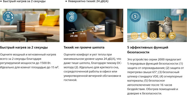 Тепловентилятор Philips CX2120/01- фото9