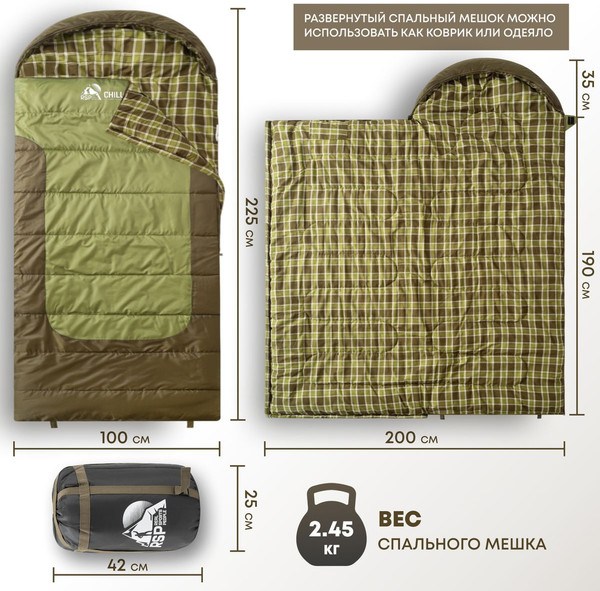 Спальный мешок RSP Outdoor Chill 200 Big / SB-СH-200-BIG-OLGN-L- фото10
