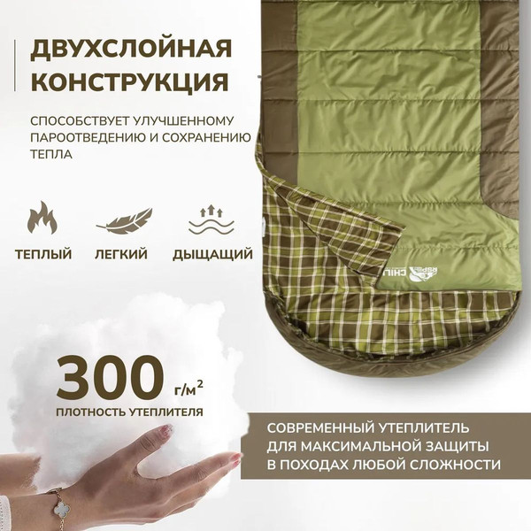 Спальный мешок RSP Outdoor Chill 300 Big / SB-СH-300-BIG-OLGN-L- фото4