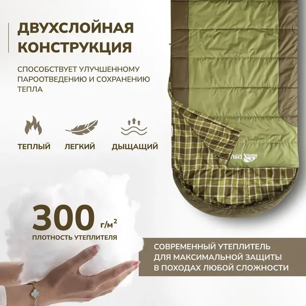 Спальный мешок RSP Outdoor Chill 300 / SB-СH-300-OLGN-L- фото3