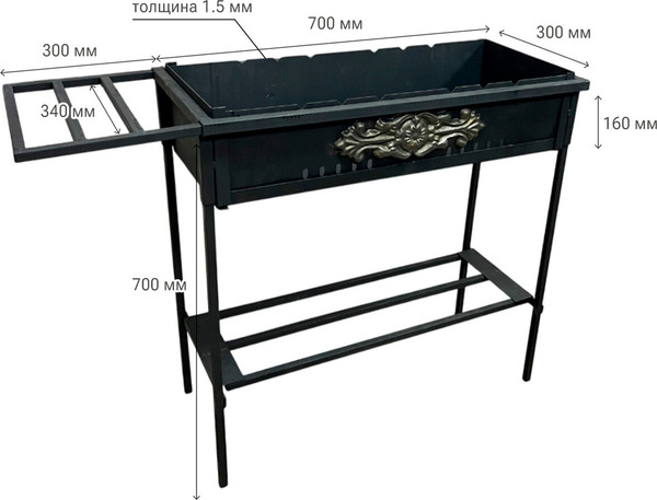 Мангал No Brand Дачник сборный термостойкий / 701761- фото6