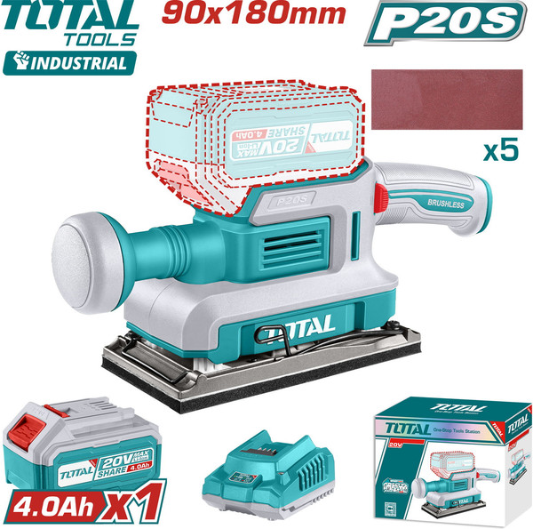 Вибрационная шлифовальная машина TOTAL TFSLI20311- фото2