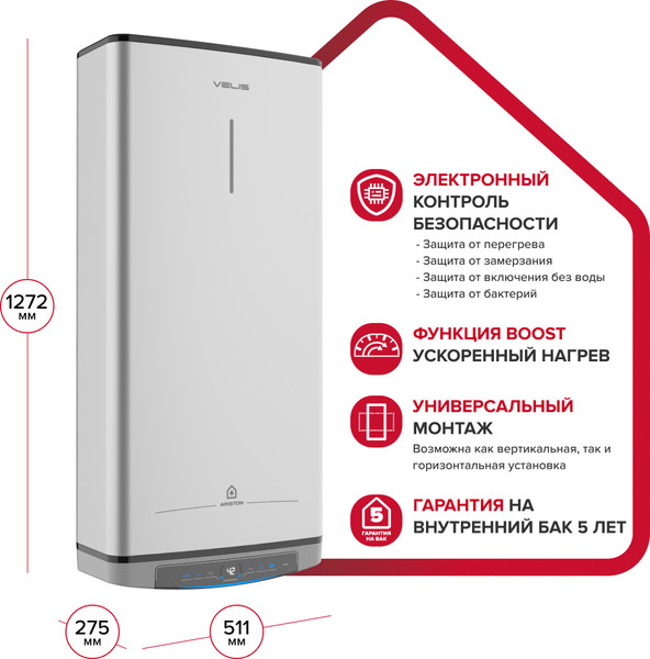 Накопительный водонагреватель Ariston Velis Lux Abse Dry Wifi 100- фото5