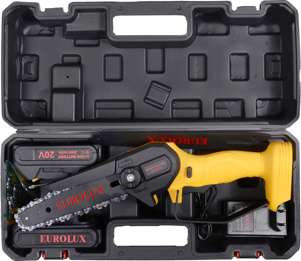 Пила цепная аккумуляторная EUROLUX ELS-20-Li-2К 6+8- фото8