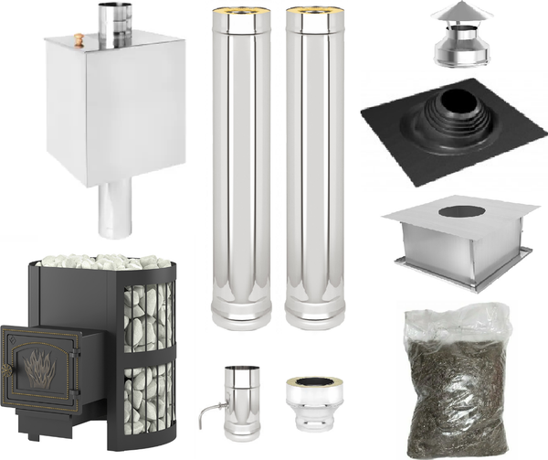 Печь-каменка Везувий Оптимум Стандарт 14 (ДТ-3) + комплект для подключения