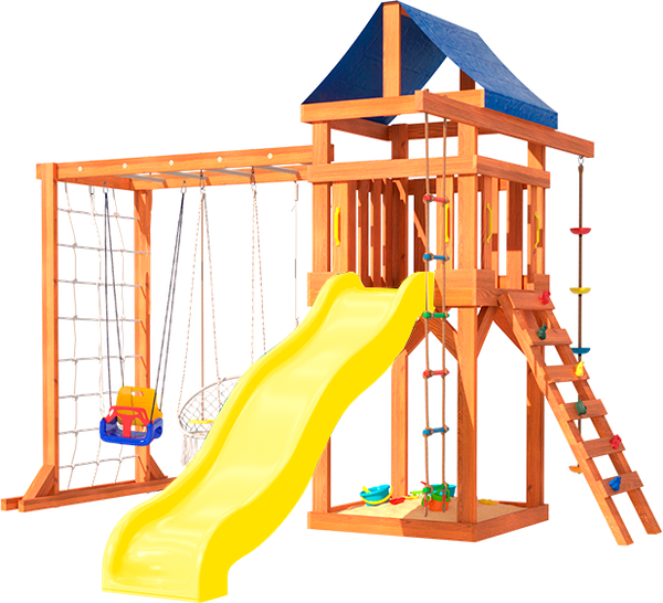 Игровой комплекс National Tree Company С рукоходом, подвесным креслом и качелями для малышей / ДКПМ-11- фото