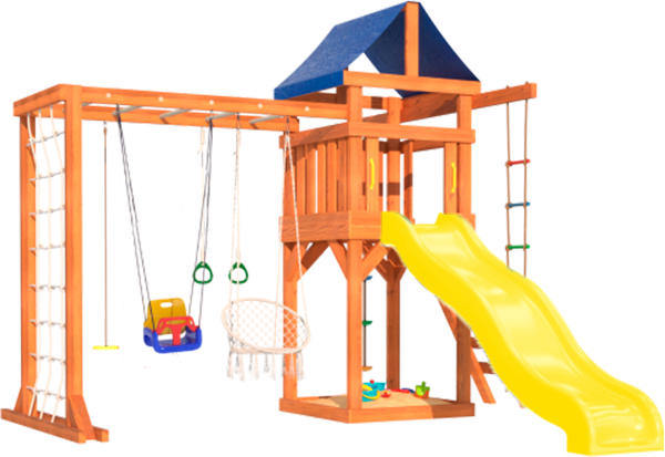 Игровой комплекс National Tree Company С рукоходом, подвесным креслом и качелями для малышей / ДКПМ-11- фото2
