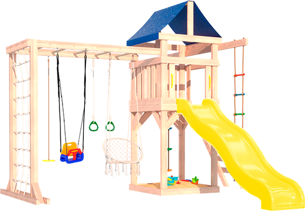 Игровой комплекс National Tree Company C рукоходом, подвесным креслом и качелями для малышей / ДКПМ-12- фото