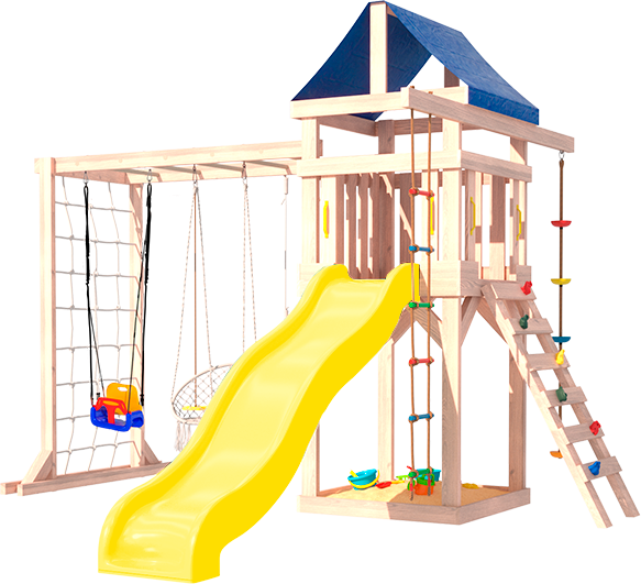 Игровой комплекс National Tree Company C рукоходом, подвесным креслом и качелями для малышей / ДКПМ-12- фото2