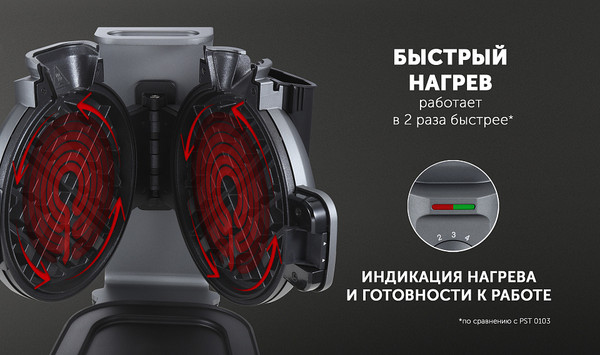 Вафельница Polaris PST 1000- фото4