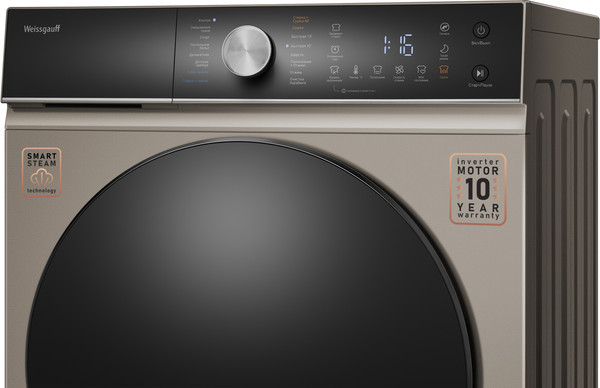 Стирально-сушильная машина Weissgauff WMD 61211 D Inverter Steam Champagne- фото6