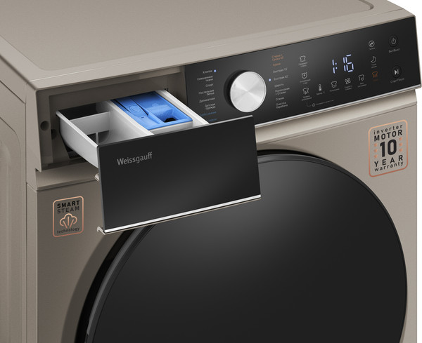 Стирально-сушильная машина Weissgauff WMD 61211 D Inverter Steam Champagne- фото7