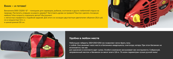 Бензопила цепная DDE CS250-12 / 790-038- фото8