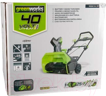 Снегоуборщик аккумуляторный Greenworks GD40SB 40V / 2600607- фото9