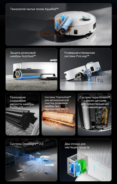 Робот-пылесос Dreame Robot Vacuum Aqua10 Ultra Roller Complete / RLH71DE-1- фото2